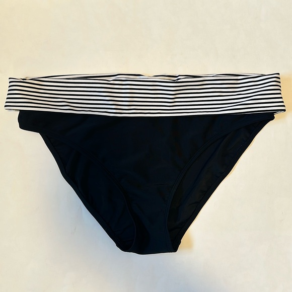 Panache Swim Bottom Size Large High Rise Anya Stripe Fold-Over Bikini Bottom - Picture 4 of 10